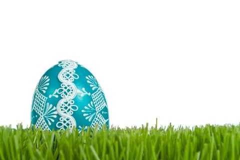Easter egg in grass Foto stock