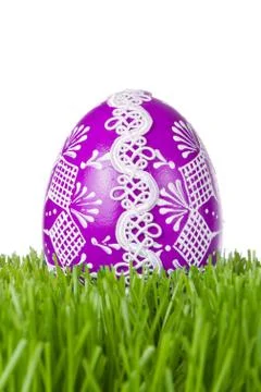 Easter egg in grass Stock Photos