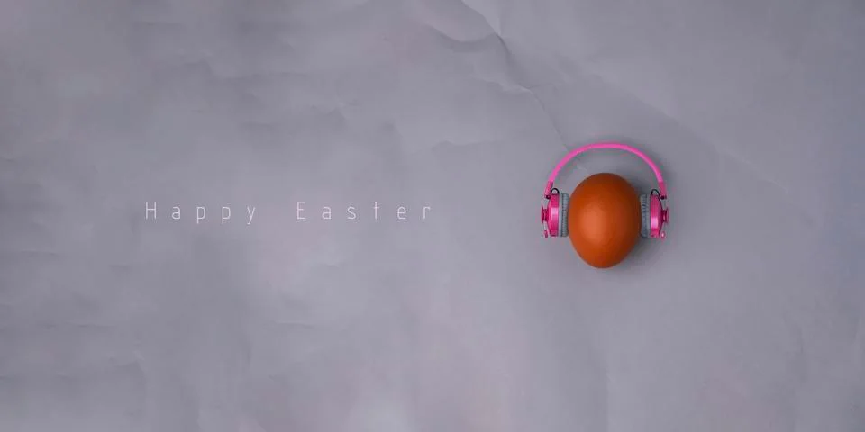 Easter egg on gray background Stock Photos