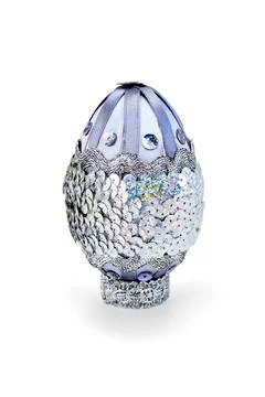 Easter Egg gray Easter Egg decorated with gray ribbons, sequins, satin iso... 스톡 사진