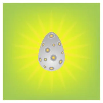 Easter egg on a green background Stock Illustration