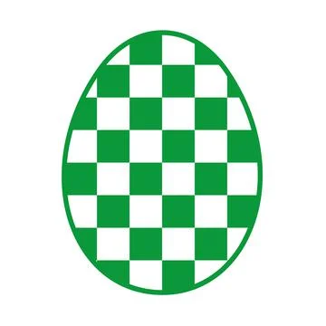 Easter egg in a green cage. Green square pattern on the egg 스톡 일러스트