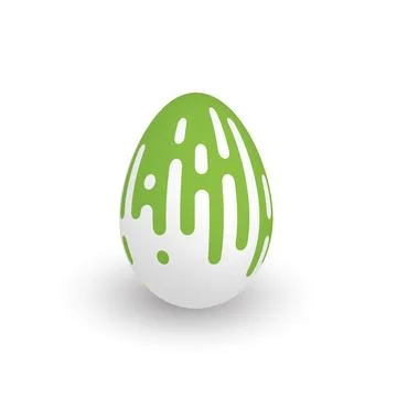 Easter egg with green dripping paint Stock Illustration