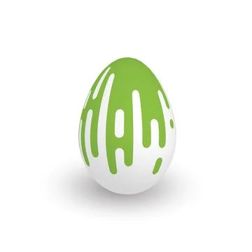 Easter egg with green dripping paint Stock Illustration