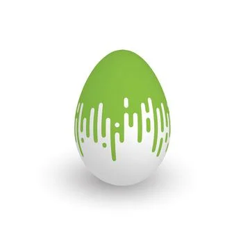 Easter egg with green dripping paint Stock Illustration