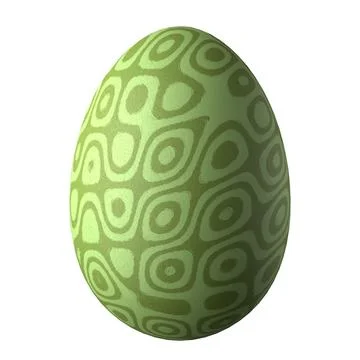 Easter egg green. Easter egg isolated on white background. 3d render Stock Illustration