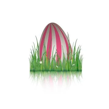 Easter egg in green grass Stock Illustration