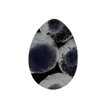 Easter egg -  with grey bubbles, falling confetti, isolated. Stock Illustration