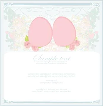 Easter egg on grunge background card Stock Illustration