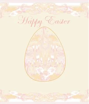 Easter Egg On Grunge Background card 스톡 일러스트