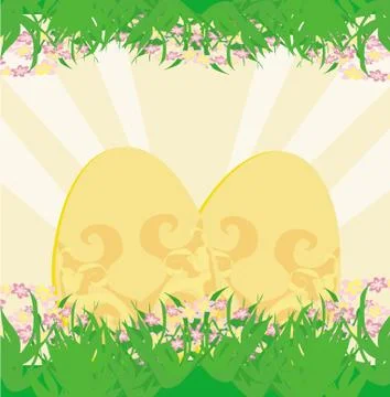 Easter Egg On Grunge Background card Ilustración de archivo