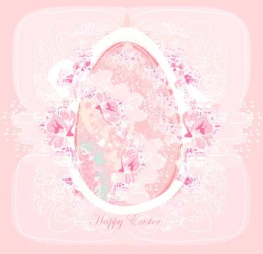 Easter Egg On Grunge Background card イラスト素材