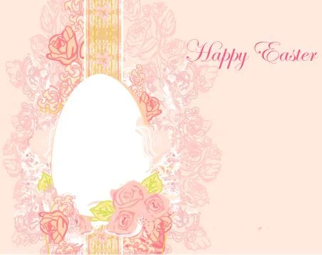 Easter egg on grunge background Stock Illustration