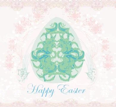 Easter egg on grunge background Stock Illustration