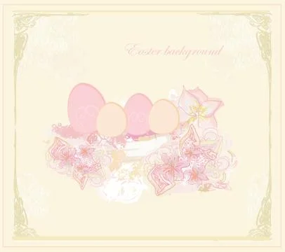 Easter Egg On Grunge Background 스톡 일러스트