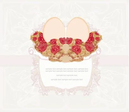 Easter Egg On Grunge Background Stock Illustration