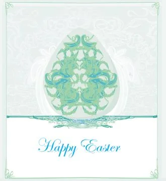 Easter Egg On Grunge Background 스톡 일러스트