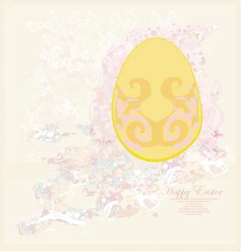 Easter Egg On Grunge Background Stock Illustration