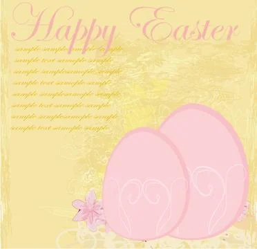 Easter Egg On Grunge Background Stock Illustration