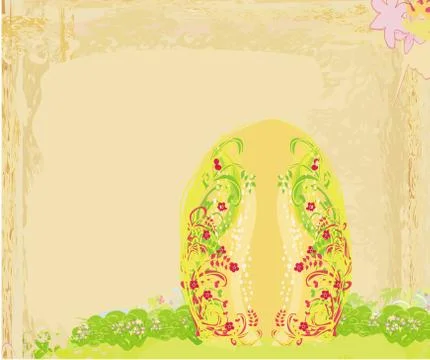 Easter Egg On Grunge Background 스톡 일러스트
