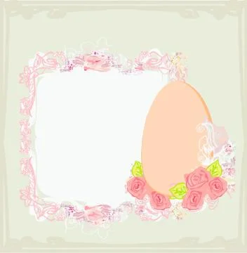 Easter Egg On Grunge Background Stock Illustration