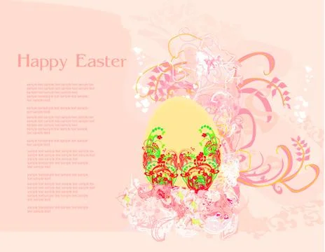Easter Egg On Grunge Background 스톡 일러스트