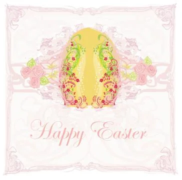 Easter Egg On Grunge Background 스톡 일러스트