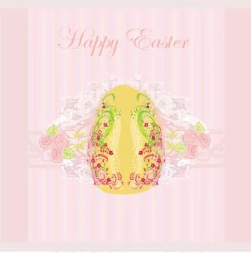 Easter Egg On Grunge Background 스톡 일러스트