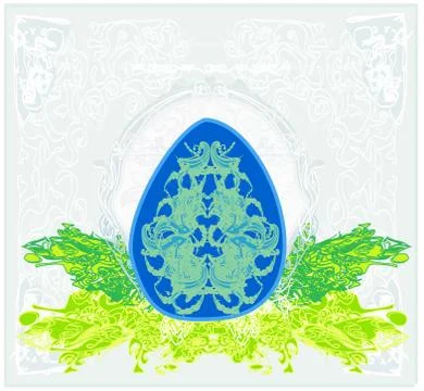 Easter Egg On Grunge Background Stock Illustration
