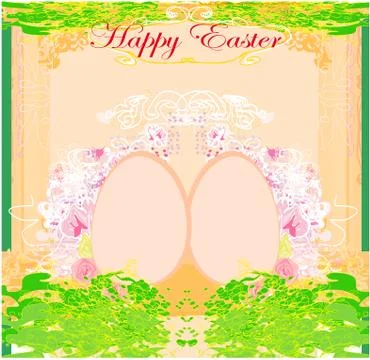 Easter Egg On Grunge Background Stock Illustration