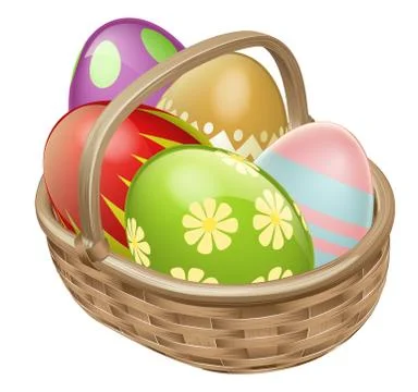 Easter Egg Hamper Stock Illustration