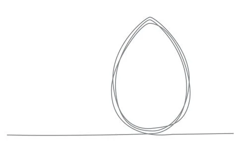 Easter egg hand draw continues line. Vector stock illustration isolated on white Stock Illustration