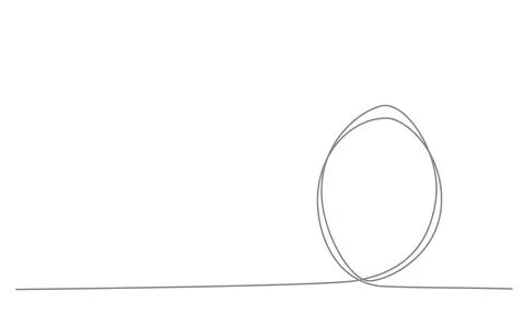Easter egg hand draw continues line. Vector stock illustration isolated on white 스톡 일러스트