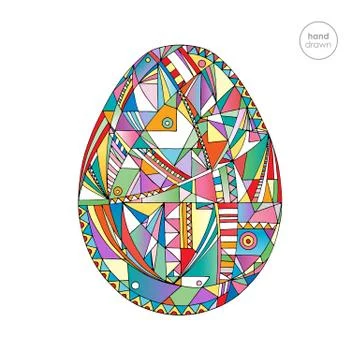 Easter egg hand drawn abstract vector illustration. Illustrazione stock