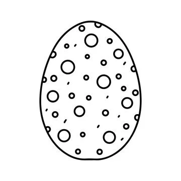 Easter egg in hand drawn doodle style. Coloring book for children. Stock Illustration