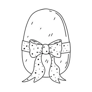 Easter egg in hand drawn doodle style. Coloring book for children. Stock Illustration