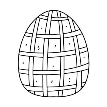 Easter egg in hand drawn doodle style. Coloring book for children. Stock Illustration