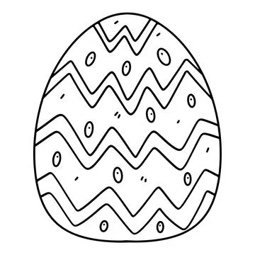 Easter egg in hand drawn doodle style. Coloring book for children. Stock Illustration