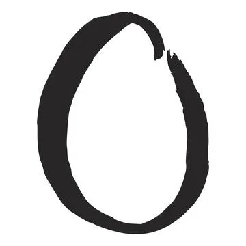 Easter egg hand drawn painted silhouette. Stock Illustration