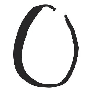 Easter egg hand drawn painted silhouette. Stock Illustration