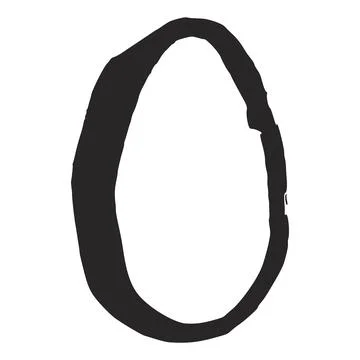 Easter egg hand drawn painted silhouette. Stock Illustration