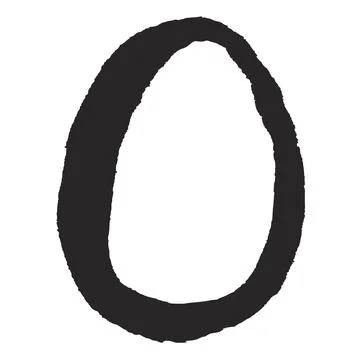 Easter egg hand drawn painted silhouette. Stock Illustration