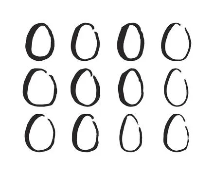 Easter egg hand drawn painted silhouette elements collection イラスト素材