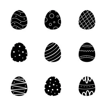 Easter egg hand drawn solid icon vector illustration イラスト素材