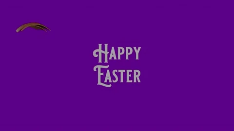 Easter egg - Happy Easter. Easter egg breaking apart to reveal Happy Easter text Stock Footage 218236664