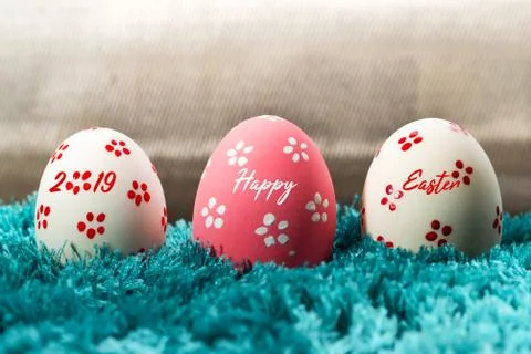 Easter egg, happy Easter sunday hunt holiday decorations Stock Photos
