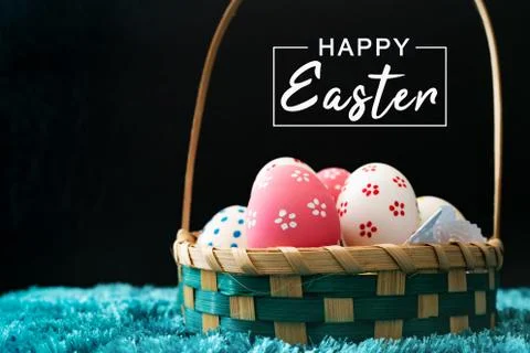 Easter egg, happy Easter sunday hunt holiday decorations Stock Photos