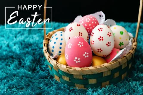 Easter egg, happy Easter sunday hunt holiday decorations Stock Photos
