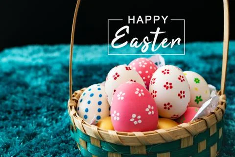 Easter egg, happy Easter sunday hunt holiday decorations Stock Photos