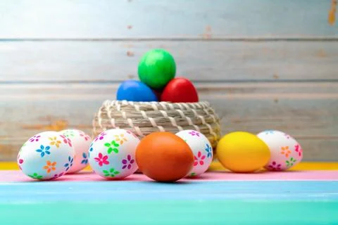 Easter egg, happy Easter sunday hunt holiday decorations Stock Photos
